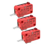 sourcing map 3PCS XV-15-1A25 SPST NO 2 polos pulsador acción micro interruptores para la puerta del horno microondas