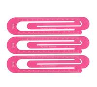 sourcing map 3uds Recta Regla 12cm Métrica Aluminio Aleación Regla Escala en Ambos Lados Hueco Papel Clip Diseño Marcadores Medición Herramienta para Niños Estudio Aula Oficina, Caliente Rosa