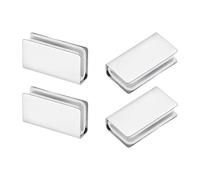 sourcing map 4 abrazaderas magnéticas de 1.6 pulgadas, clip de gabinete de vidrio de acero, abrazadera de vidrio rectangular ajustable sin marco para armario, puerta de vidrio, armario, color plateado