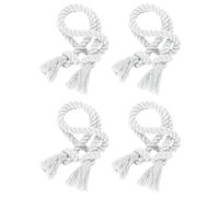 sourcing map 4 alzapaños de cortina de cuerda de poliéster de 76.2 cm con borlas, alzapaños decorativos tejidos a mano para decoración del hogar y oficina, color blanco