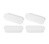 sourcing map 4 anillos de desbordamiento para fregadero, baño, cocina, lavabo, agujero ovalado, semiabierto, cubierta de drenaje de silicona para insertar en el agujero (blanco)