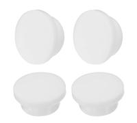 sourcing map 4 anillos de desbordamiento para fregadero, baño, cocina, lavabo, agujero redondo semiabierto, cubierta de drenaje de silicona para insertar en el agujero (blanco)