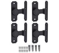 sourcing map 4 cerraduras de puerta de granero, cerradura de puerta abatible de 90 grados, pestillo de seguridad deslizante de aleación de aluminio con tornillos y adhesivo sin clavos para jardín