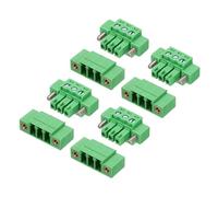 sourcing map 4 conectores de bloque de terminales de tornillo de 3 pines de 3,81 mm, componente electrónico enchufable, 300 V, 8 A, con conector recto para montaje en placa de circuito