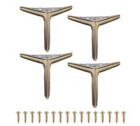 sourcing map 4 patas de metal para muebles, patas triangulares resistentes de 15,2 cm para muebles, patas de tocador de repuesto para cama, mesa, armario, silla de sofá (bronce)