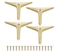 sourcing map 4 patas de metal para muebles, patas triangulares resistentes de 4.72 pulgadas para muebles, patas de repuesto para cama, mesa, armario, silla de sofá (oro cepillado)