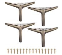 sourcing map 4 patas de metal para muebles, patas triangulares resistentes de 4.72 pulgadas para muebles, patas de repuesto para cama, mesa, armario, silla de sofá (bronce)