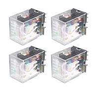 sourcing map 4 pcs 24VDC Relé de la bobina de alimentación Lámpara LED Verde DPDT de 8 patas 2NO 2NC HH52P
