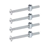 sourcing map 4 pernos para marco de cama, tornillos de cabeza hexagonal M6 x 70 mm, tornillos de barril, tuercas de litera, tornillos para muebles con cabeza en forma de arroz para sillas, cunas