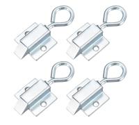 sourcing map 4 pestillos con resorte, cierre automático de hierro galvanizado con resorte, cerradura de puerta de barril con anillo de cierre automático para puertas de gabinetes de distribución de