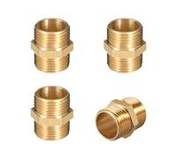 sourcing map 4 Piezas Conector Manguera de Latón Rosca Macho G3/8 x G3/8