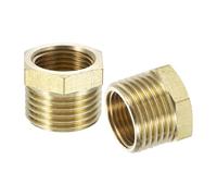 sourcing map 4 piezas G1/2 macho x G3/8 hembra reductor de latón hexagonal roscado, adaptador de tubo roscado de latón para agua, gas, sistemas de tuberías de petróleo