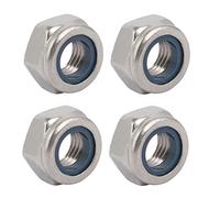 sourcing map 4 piezas M10 x 1,25 mm Paso métrico Rosca fina 304 Tuercas de seguridad hexagonales de acero inoxidable 304