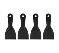 sourcing map 4 raspadores de masilla de plástico flexibles de 7,5 cm, herramienta de limpieza desechable para esparcir pintura, reparación de parches, color negro