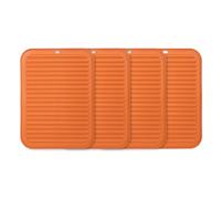 sourcing map 4 salvamanteles de silicona para ollas y sartenes calientes, 12 x 9 pulgadas, resistentes al calor, soportes multiusos para ollas y platos calientes, encimeras, posavasos, naranja