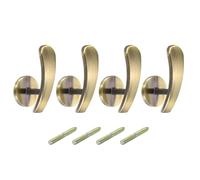 sourcing map 4 soportes de cortina de aleación de aluminio montados en la pared, ganchos para cortina para sala de estar, dormitorio, oficina (bronce)