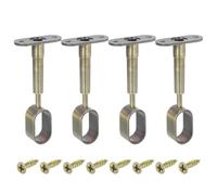 sourcing map 4 soportes ovalados para estante de armario, soporte de tubo de barra de armario, altura ajustable, soporte de tubo completo con tornillos para armario, bronce