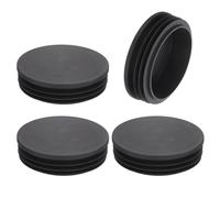 sourcing map 4 tapones redondos de plástico, tapones negros de 100 mm para patas de muebles, protección deslizante para silla, sofá, mesa, estante