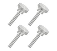 sourcing map 4 tornillos de cabeza moleteada plana M6 x 30 mm, acero inoxidable 304 totalmente roscado, tornillos de tornillo de pulgar para iluminación de electrodomésticos, equipos electrónicos