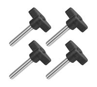 sourcing map 4 tornillos de mariposa en T, M8 x 45 mm, rosca macho, acero inoxidable 304, tornillos de pulgar en forma de T, mango de 36 mm de diámetro, para reemplazo de perilla de apriete manual,