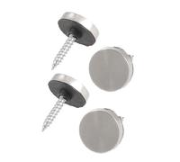 sourcing map 4 Tornillos Decorativos de Tapa de Acero Inoxidable de 18 mm de diámetro para Vidrio de Espejo