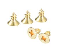 sourcing map 40 tornillos de latón para madera, tornillos autorroscantes Phillips de cabeza plana M4 x 8 mm para bisagras de puerta, muebles de madera, electrodomésticos