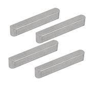 sourcing map 40mmx6mmx6mm Llave De La Llave De 304 Acero Inoxidable Redondo Terminó 4Pcs