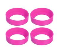 sourcing map 4pcs Funda de Botella de Agua, Protector de Silicona Antideslizante para la Base de Botellas de Agua y Tazas, Color Rojo Rosa (70mm)