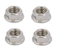 sourcing map 4pcs Tuerca de brida dentada de eslabones de 3/8"-16 rosca UNC hexagonales de acero inoxidable 304
