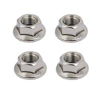 sourcing map 4pcs Tuerca de brida hexagonal de acero inoxidable M10 x 1,25 mm rosca métrica fina 304