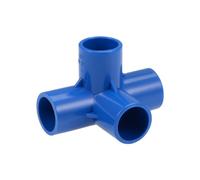 sourcing map 5 Piezas 4 Vías PVC Conector 20mm Interior Diámetro Azul