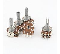 sourcing map 5 piezas B50K Tipo B 50K Ohm 6 Terminal Potenciómetro cónico rotativo lineal doble