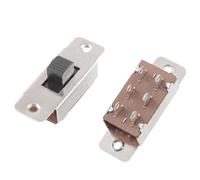 sourcing map 5 Piezas Encendido/Apagado/encendido 3 Posiciones DPTD 2P2T PCB Panel Interruptor Deslizante 6A/125 V 3A/250V AC