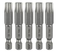sourcing map 5 puntas de destornillador Torx T45 de 1/4 de pulgada con vástago hexagonal de 50 mm de largo, magnéticas, sin agujero, a prueba de manipulaciones, 6 puntos, destornillador de estrella S2