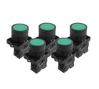 sourcing map 5 x 22mm 1 NO N/O Verde Signo Momentáneo Pulsador Conmutador 600V 10A ZB2-EA31