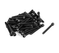 sourcing map 50 Piezas Aleación Hexagonal Llave Enchufe | 12.9 Aleación Hexagonal Llave Enchufe Cabeza Tapa Tornillos Pernos UNC 6 # -32x1-1/4"