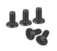 sourcing map 50 tornillos de cabeza redonda plana M5-0,8 x 10 mm, tornillo de máquina Phillips de acero inoxidable 304, rosca completa, óxido negro