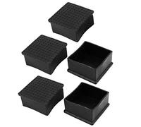 sourcing map 5Pcs Goma 60mmx60mm Silla Mesa Pie Cuadrado Tapa Muebles Pata Tapas