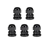 sourcing map 5Pcs Prensaestopas M18 Glándulas De Cable Impermeable Negro