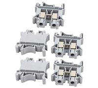 sourcing map 5pcs UK-10N Bloque Borne de Terminales de Guía de Montaje en Carril DIN de 800V 76A 10mm2 Cable Gris