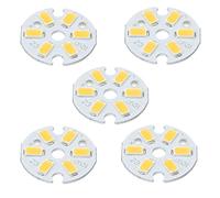 sourcing map 5uds COB LED Luz Chip Cuenta 3W 120lm 3000-3200K Cálido Blanco | 23mm 9-11VDC, Energía Ahorro Bombilla, para Foco Proyector Reemplazo