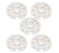 sourcing map 5uds COB LED Luz Chip Cuenta 5W Energía Ahorro Cálido Blanco | Bombilla, 120lm, 3000-3200K, 40mm, 15-17VDC, para Foco Proyector Reemplazo