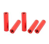 sourcing map 5Uds M3 x 20mm Redondo Aluminio Columna Aleación Separador Espaciador Vástago Sujetador para Cuadricóptero Rojo