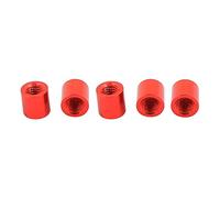 sourcing map 5Uds M3 x 5mm Redondo Aluminio Columna Aleación Separador Rojo