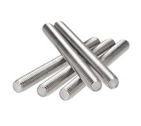 sourcing map 5uds M8 X 80mm Completamente Roscada Varilla 304 Inoxidable Acero Derecha Mano Roscas