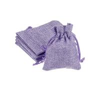 sourcing map 5uds Pequeñas Dobles Bolsas con Cordón, 2.8" x 3.5" Algodón Arpillera Bolsa para Joyería Especia Frijol Caramelo Regalo Saco, Púrpura