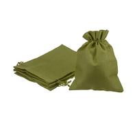 sourcing map 5uds Pequeñas Dobles Bolsas con Cordón, 6" x 8" Algodón Arpillera Bolsa para Joyería Especia Frijol Caramelo Regalo Saco, Verde