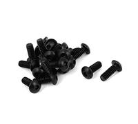 sourcing map #6-32 x 3/8"" hexagonal de acero de aleación UNC tornillos de máquina de cabeza de botón negro 20 pcs