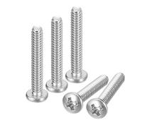 sourcing map #6-32x7/8" Tornillos Máquina Cabeza Pan, Acero Inoxidable 304 18-8, Conducir Phillips, Totalmente Roscados, Acabado Brillante, Paquete de 25