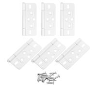 sourcing map 6 bisagras de puerta de 3 x 1.4 pulgadas, sin mortaja, sin ruido, bisagras de puerta plegables chapadas para armarios, muebles, ventanas, armarios con tornillos, color blanco